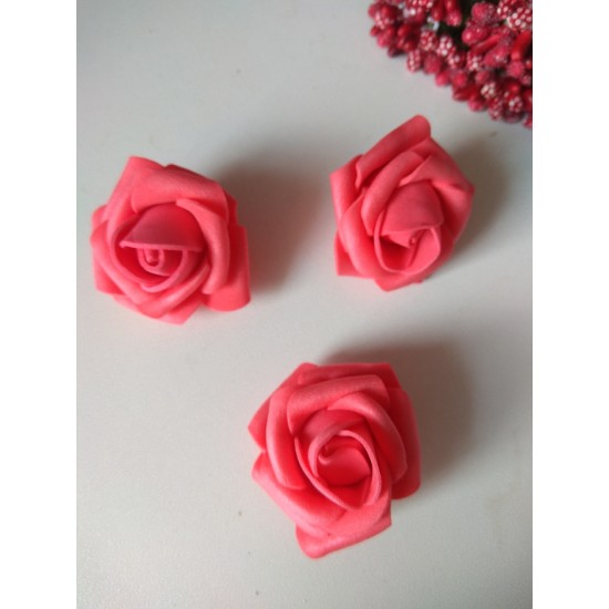 Роза из фоамирана  d=4 см красный,  цена за 1 шт